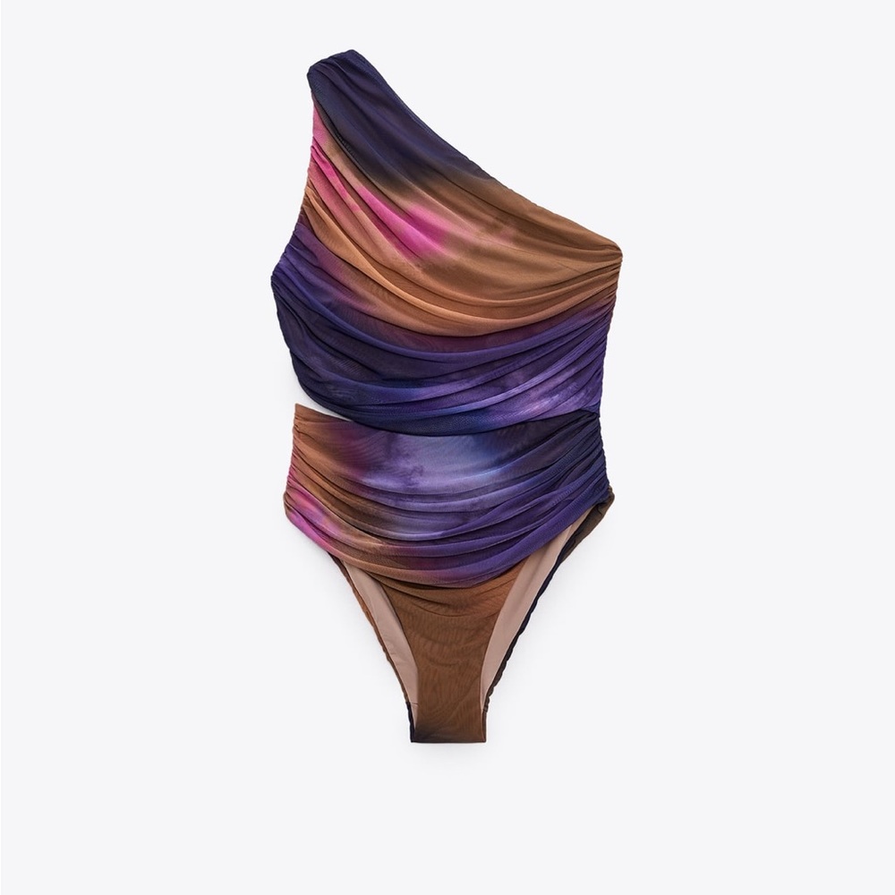 Zara Printed Tulle Swimsuit NWT Small